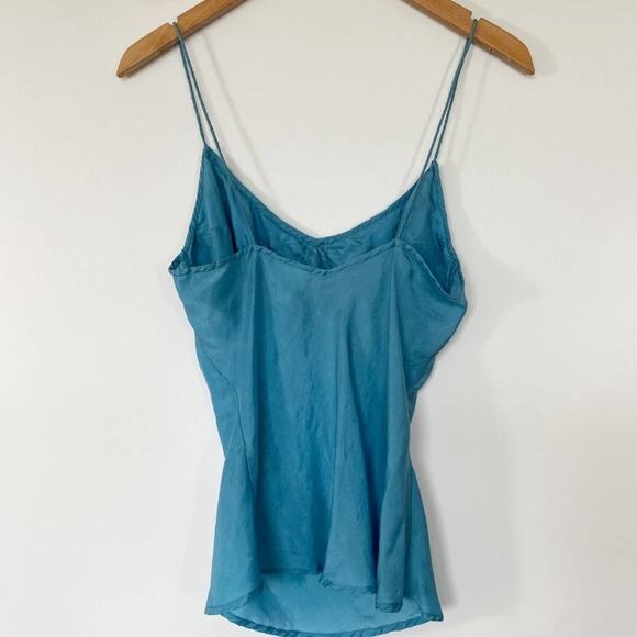 Tracy Reese Blue Beaded Embellished Peacock Silk Camisole Tunic Blouse Top - Picture 15 of 16